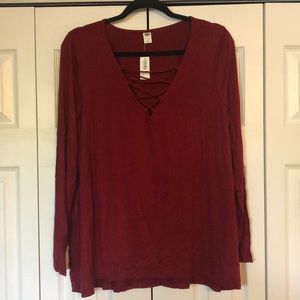 Burgandy Long Sleeve Shirt